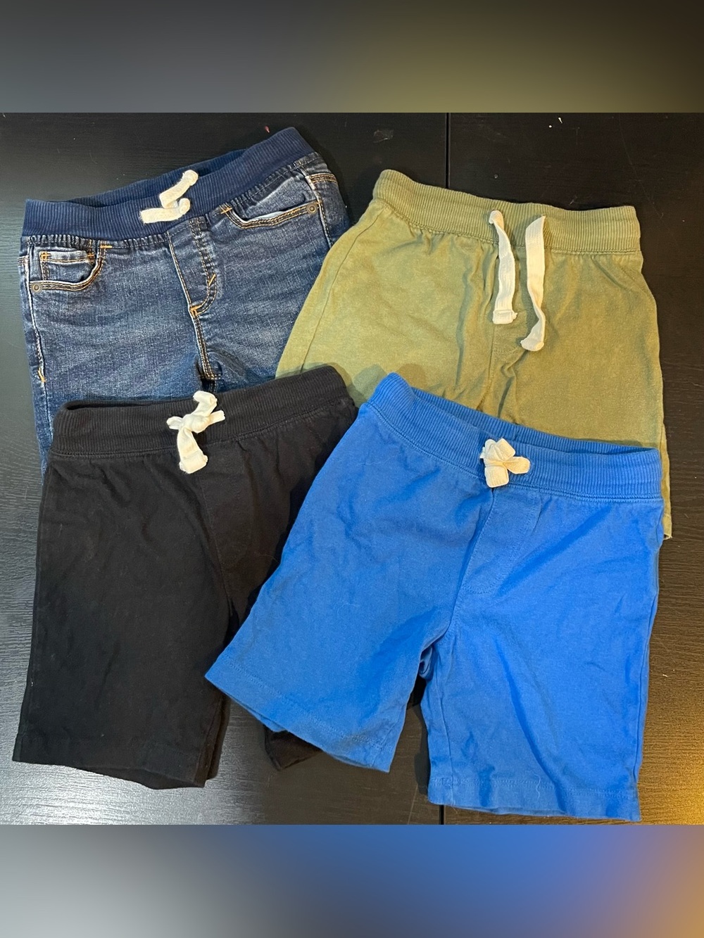 Old Navy Boys Pull-On Shorts Bundle - Blue, Black, Olive, Denim